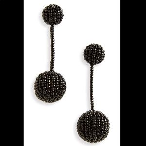 ❣️SOLD❣️Madewell Black Beaded Ball Drop Earrings